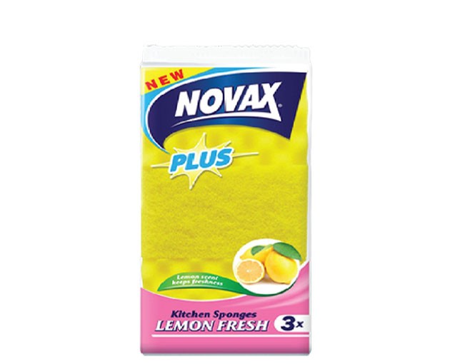 Novax არომატიზირებული სამზარეულოს ღრუბელი 3 ცალი|Novax Kitchen sponges flavored 3 pcs